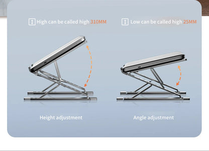 Adjustable Laptop Stand Aluminum For Macbook Levels Double Folding Computer PC Tablet Stand Notebook Pad Holder Heat Dissipation