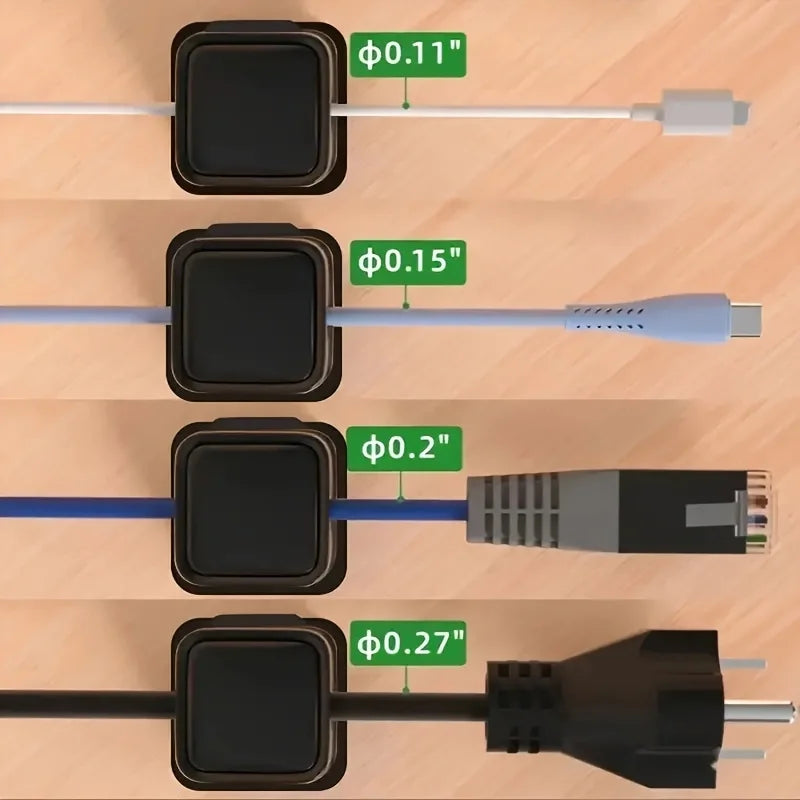 6-Pack Magnetic Cable Clips – Desk Cable Organizer & Wire Holder