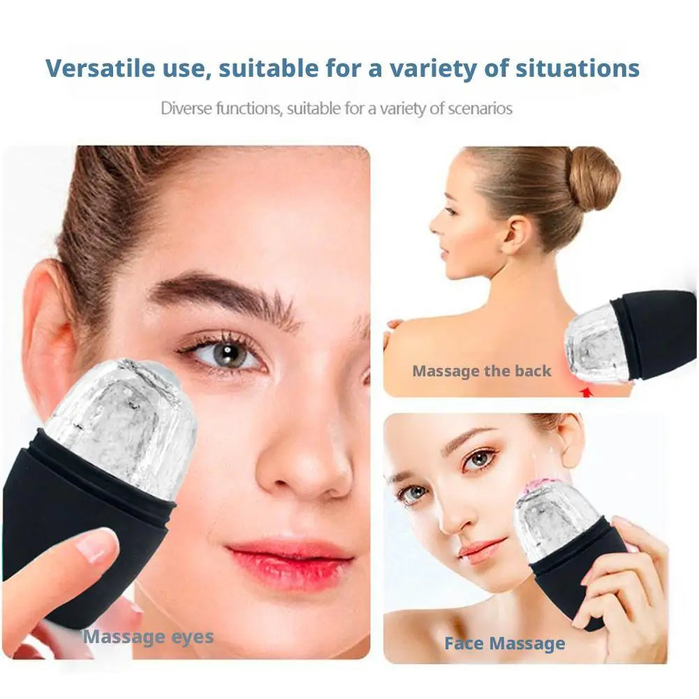 Summer Reusable Ice Face Roller Ice Cube Beauty Massage Silicone Ice Mold For Eye Puffiness Ice Facial Roller Shrink Pores