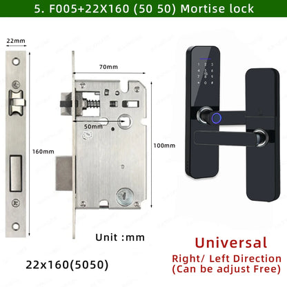 RAYKUBE F005 IP65 Waterproof Tuya Wifi Lock Electronic Smart Door Lock With Fingerprint/Smart Card/Password/Key/APP Unlock