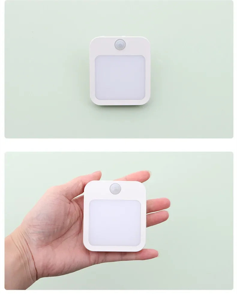 Motion Sensor LED Night Lights EU Plug Dimmable Cabinet Light for Baby Bedside Bedroom Corridor Wireless Night Lamp Lighting