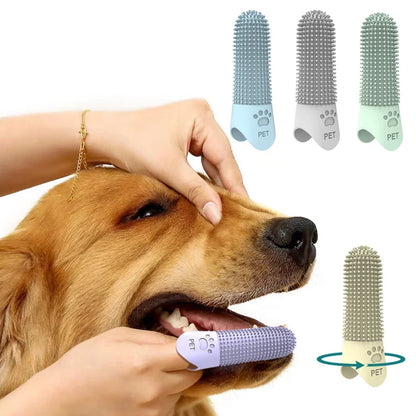 Dog Toothbrush, 360° Cleaning Finger Toothbrush for Dogs, Food Grade Silicone Dog Finger Toothbrush for Dogs & Cats Dental Care