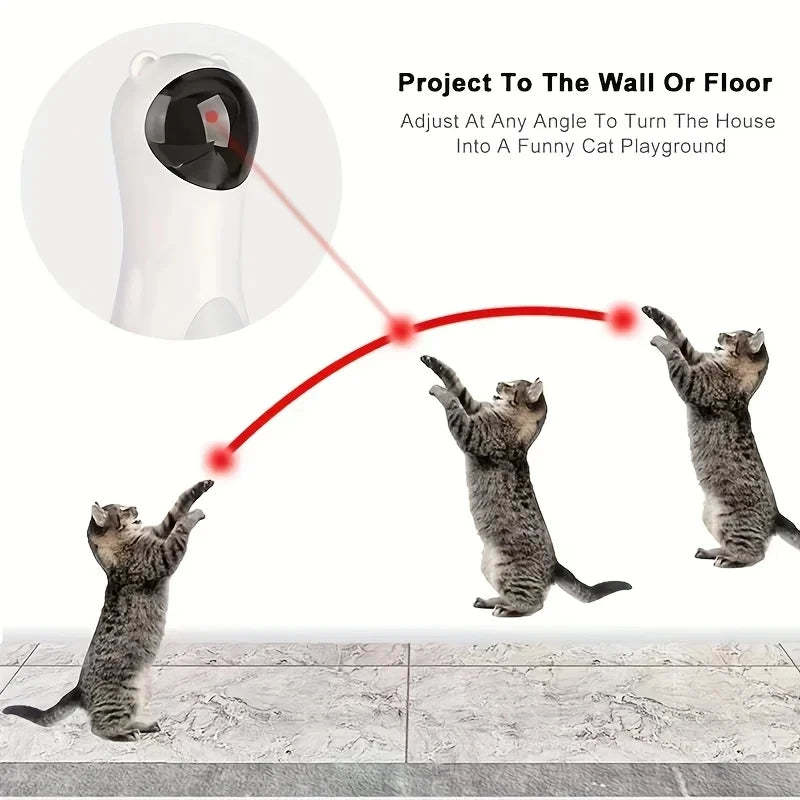 Automatic Cat Laser Toy LED Teaser Interactive Training Entertaining Multi-Angle Adjustable USB Charging