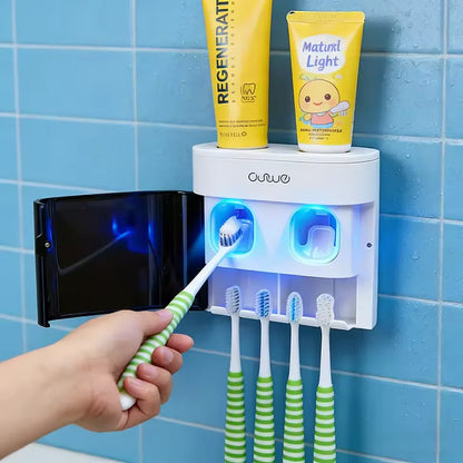 Wall Mounted Toothpaste Squeezer Automatic Toothpaste Dispenser Magnetic Toothbrush Holder Toothpaste Rack Bathroom Accessories