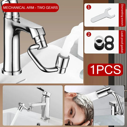 Flexiflow Rotating Faucet Extender Stainless Steel Valve Core Corrosion-Resistant for Kitchen Bathroom Sink Faucets