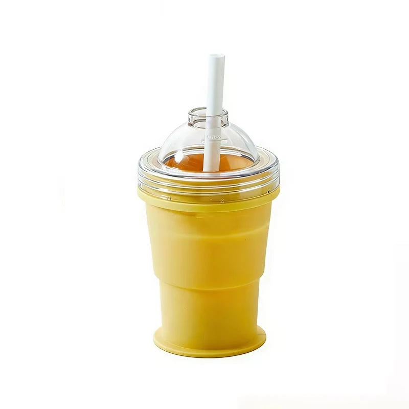 2-in-1 Portable Silicone Ice Ball Maker Cup Foldable Leak-Proof Travel Mug Kitchen Tools for Juice & Cocktails Summer Essential