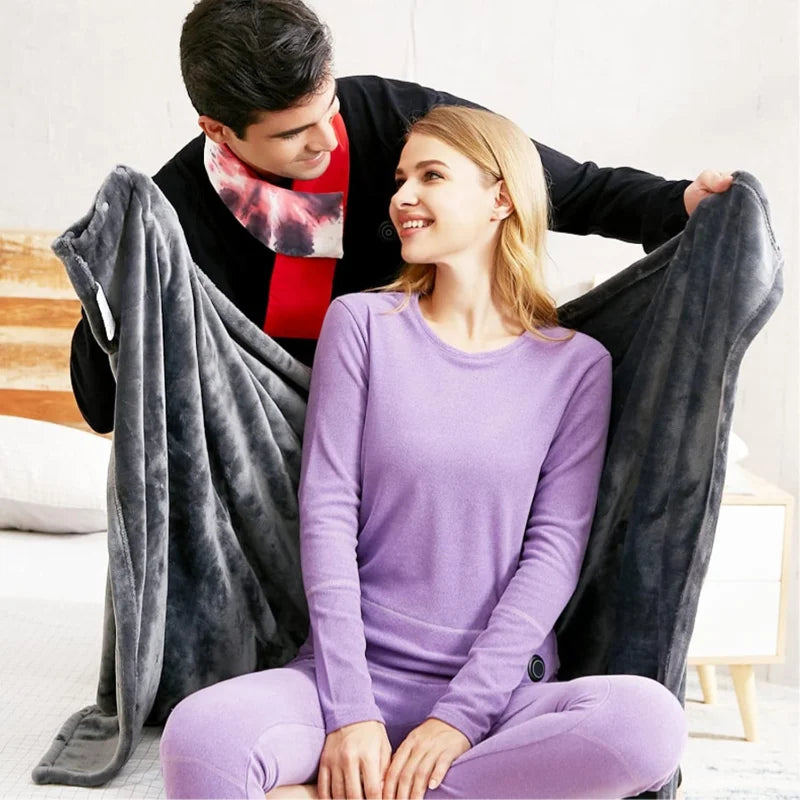Office USB Electric Heated Blanket 3 Heating Levels Fleece Heated Mat Wearable Body Warmer Blanket  Household ，Machine Washable