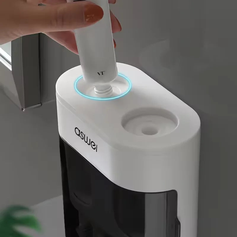 Wall Mounted Toothpaste Squeezer Automatic Toothpaste Dispenser Magnetic Toothbrush Holder Toothpaste Rack Bathroom Accessories