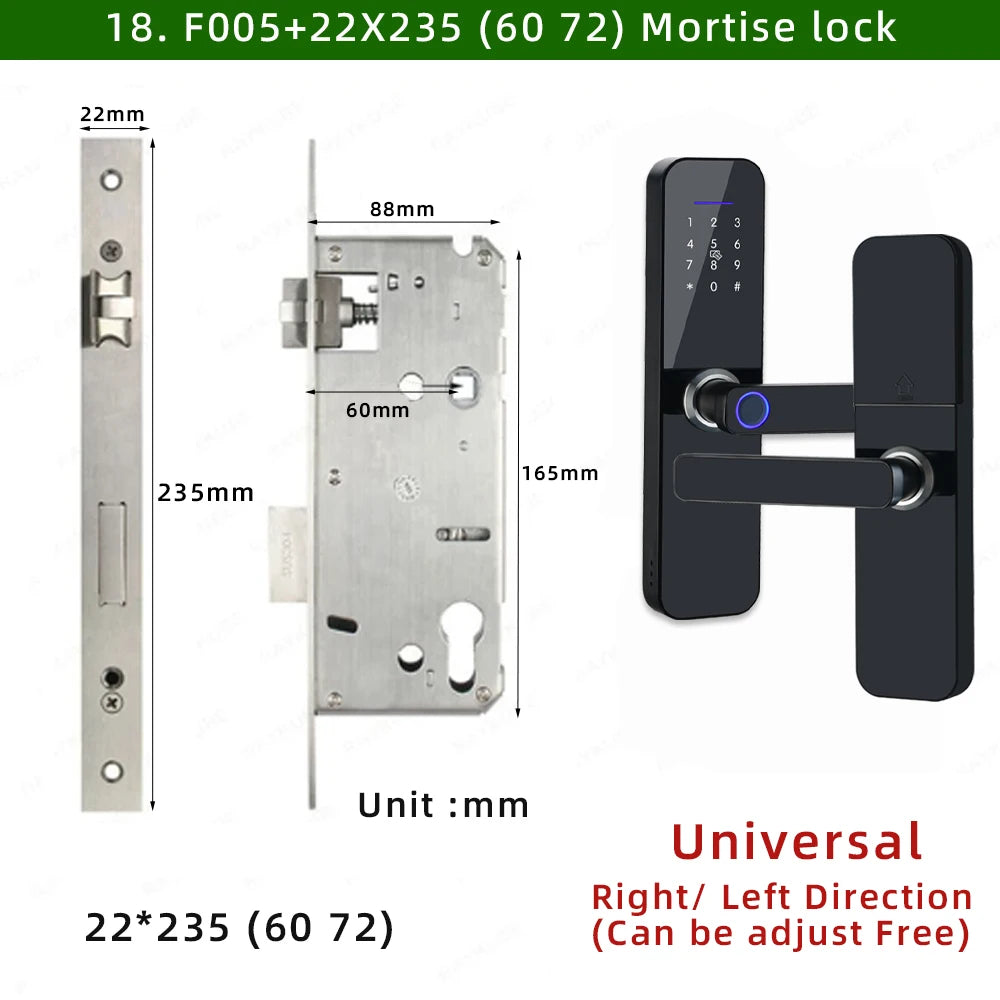 RAYKUBE F005 IP65 Waterproof Tuya Wifi Lock Electronic Smart Door Lock With Fingerprint/Smart Card/Password/Key/APP Unlock