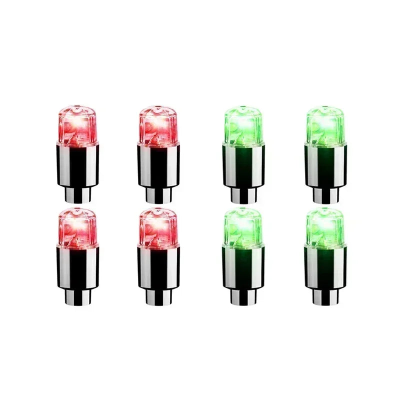 2PCS Colorful LED Wheel Valve Lights Motorcycle Car Wheel Tire Valve Caps Universal Dustproof Bicycle Valve Cover