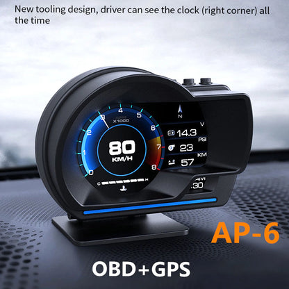 Car Head up Display, Gauge High Definition Speedometer Car Diagnostic Tool OBDⅡ+GPS Smart  OBD Fault Code Elimination