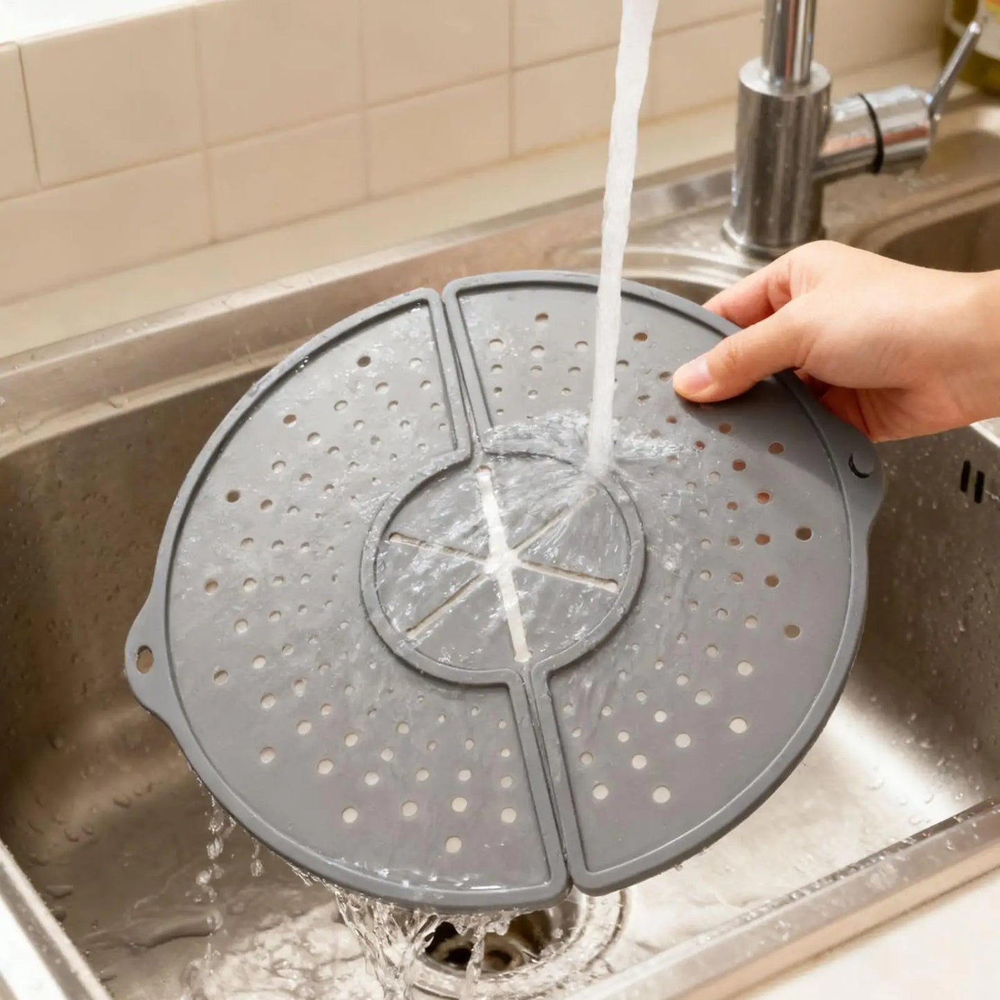 Grease Splatter Guard Dishwasher Safe Foldable Oil Splash Cover Silicone Grease Splatter Guard for Bacon Cooking Skillet Fryer