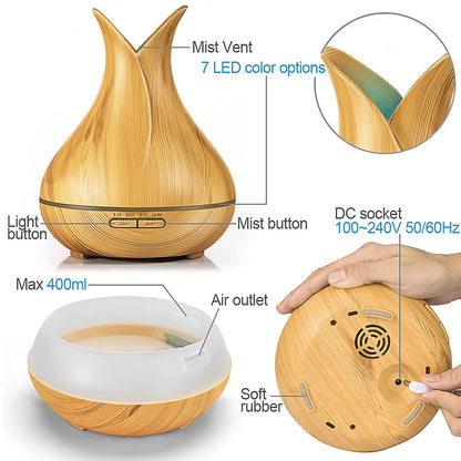 WiFi Smart Air Humidifier 400ml Essential Oil Diffuser Aromatherapy Ultrasonic Air Humidifiers Cool Mist Sprayer Humidificador