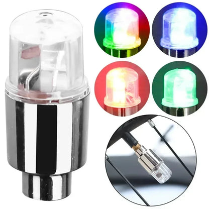 2PCS Colorful LED Wheel Valve Lights Motorcycle Car Wheel Tire Valve Caps Universal Dustproof Bicycle Valve Cover