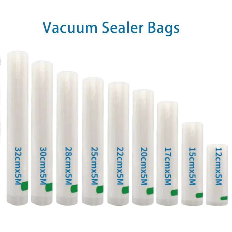 5M Length Food Vacuum Sealer Bags 7-Ply Co-Extruded Perfect for Freezing Meat, Fish, Vegetables - Durable Vacuum Storage Bags