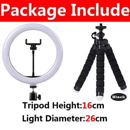 12 inch LED Ring light Photography Lighting Phone Ringlight With Tripod Stand USB Round Fill Lamp for Youtube Phone Video Live