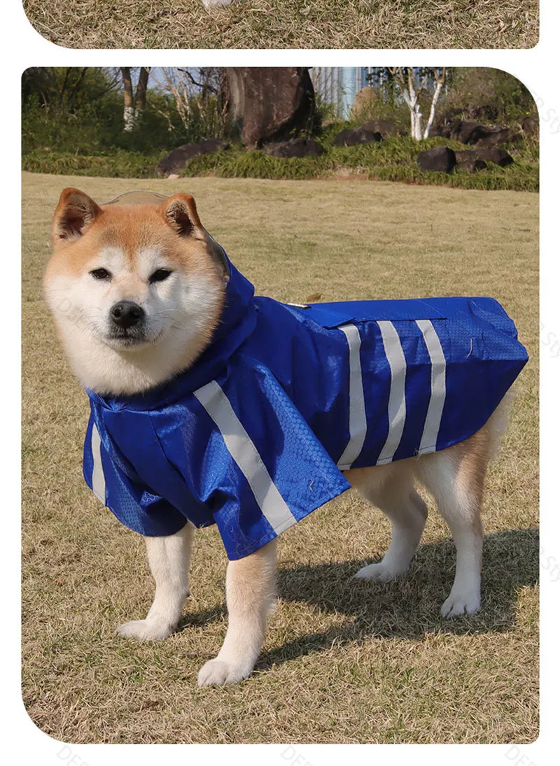 2026 New Waterproof Reflective Dog Raincoat Hooded Summer Lightweight Puppy Rain Poncho Outdoor Pet Rain Jacket For Small Dogs