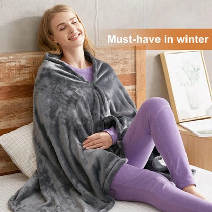 Office USB Electric Heated Blanket 3 Heating Levels Fleece Heated Mat Wearable Body Warmer Blanket  Household ，Machine Washable
