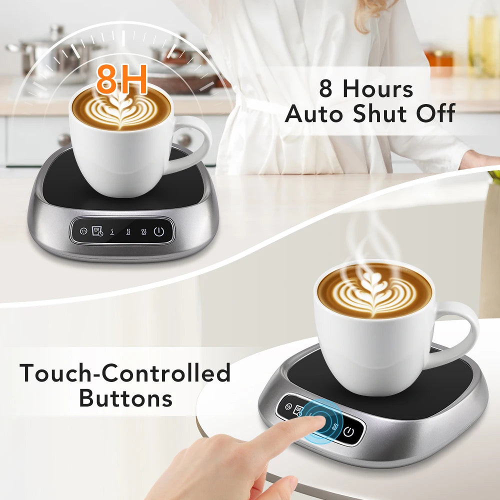 Smart Electric Beverage Warmer Advanced Temperature Control Heating Pad Constant Temperature Timer Automatic Shut Off Mug Heater