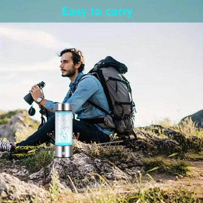420ML Smart Portable Alkaline Water Bottle, Rechargeable Hydrogen Ionizer Generator with pH Tester for Healthy Drinking Anywhere
