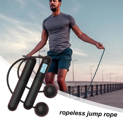 Cordless Jump Rope With Digital Counter Weight Loss Smart Skip Rope Ropeless Skipping Rope Adjustable Weighted Cordless Jump