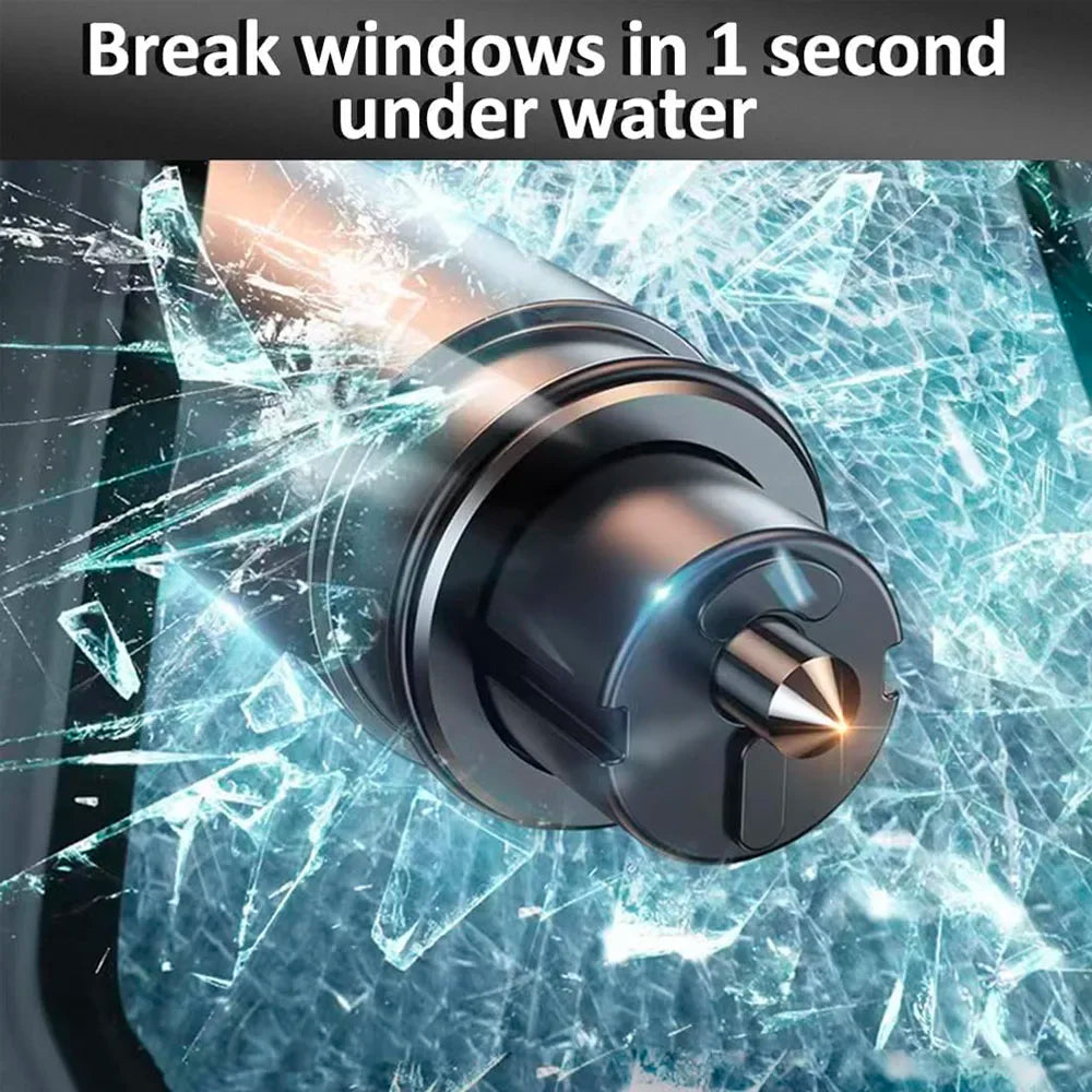 2 In 1 Car Safety Hammer Emergency Glass Breaker Cut The Seat Belt High Hardness Tungsten Steel Rescue Tool Auto Accessories