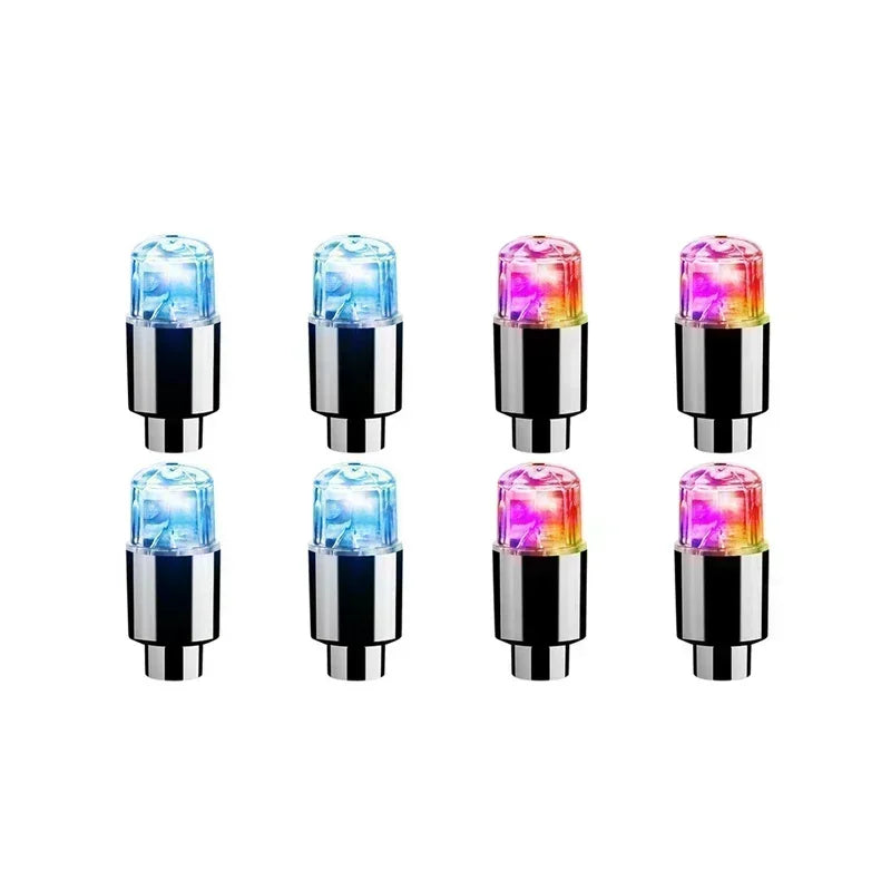 2PCS Colorful LED Wheel Valve Lights Motorcycle Car Wheel Tire Valve Caps Universal Dustproof Bicycle Valve Cover