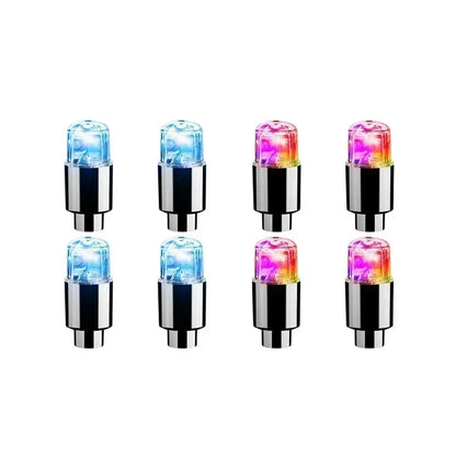2PCS Colorful LED Wheel Valve Lights Motorcycle Car Wheel Tire Valve Caps Universal Dustproof Bicycle Valve Cover