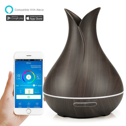 WiFi Smart Air Humidifier 400ml Essential Oil Diffuser Aromatherapy Ultrasonic Air Humidifiers Cool Mist Sprayer Humidificador