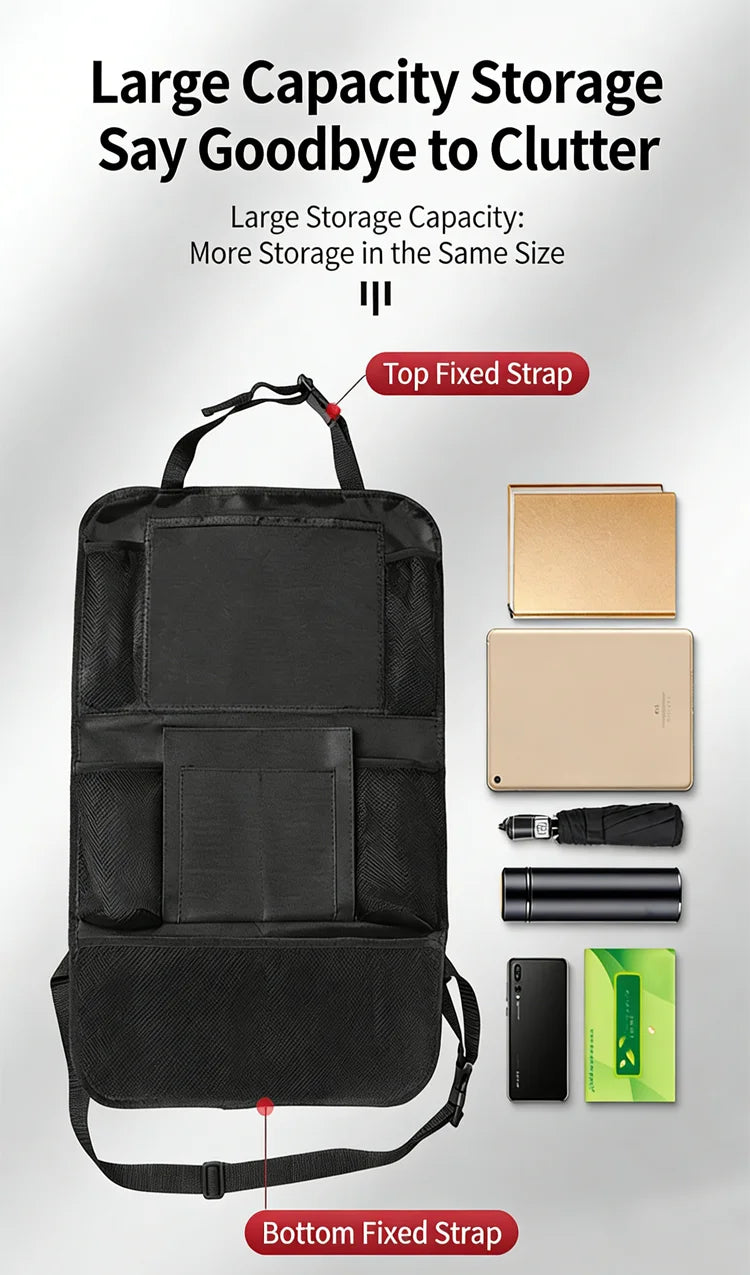 Car Interior Accessories Car Seat Back Storage Anti-kick Bag Simple Oxford Material Snack Toy Storage Bag Car Storage Bag