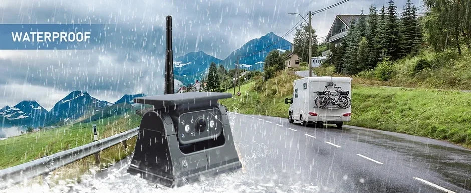 WiFi Wireless  Solar Backup Camera Magnetic BaseAI Blind Spot Alarm Backup for IPhone Android Bus Van Truck RV Front Rear View