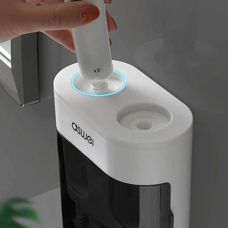 Wall Mounted Toothpaste Squeezer Automatic Toothpaste Dispenser Magnetic Toothbrush Holder Toothpaste Rack Bathroom Accessories