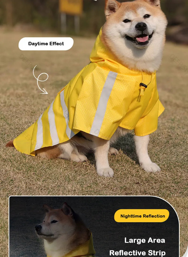 2026 New Waterproof Reflective Dog Raincoat Hooded Summer Lightweight Puppy Rain Poncho Outdoor Pet Rain Jacket For Small Dogs