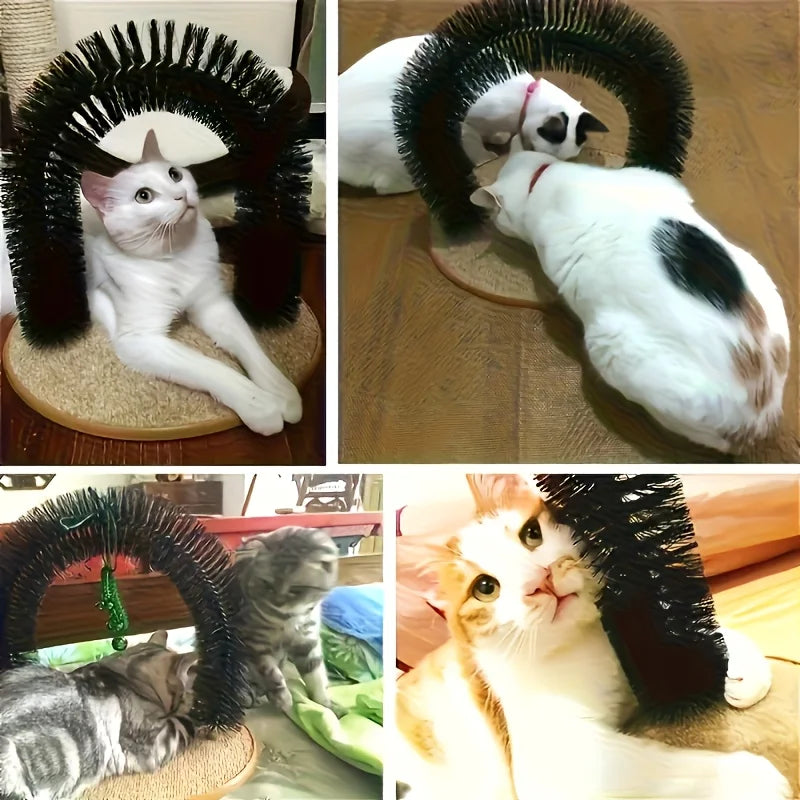 Cat Self-Grooming Replacement Brush Arched Comb with Detachable Massager for Fur Removal, Indoor Cat Care Gift for Pets