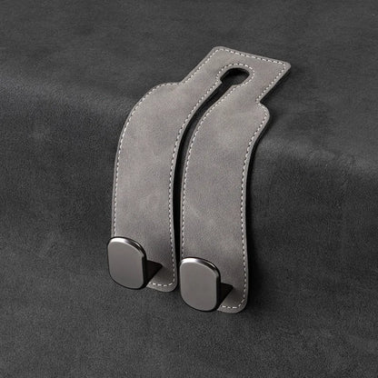 Quality Car Headrest Hook Premium Suede Rear Seat Hanging Dual Hook 20KG Large Load-Bearing Alloy Hook Hanger Universal